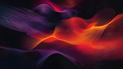Abstract Wavy Colorful Gradient Backdrop with Vibrant Purple, Orange and Red Hues
