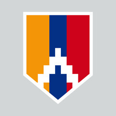Obraz premium Artsakh Flag in Shield Shape