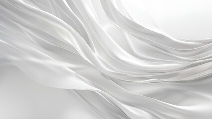 Fototapeta premium Soft and smooth white silk or satin fabric waves flowing in the air