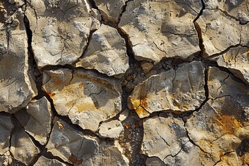 Fototapeta premium Aerial View of Severe Ground Cracks from an Earthquake