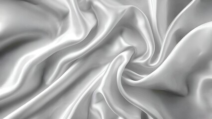 White silk fabric with gentle waves and smooth texture