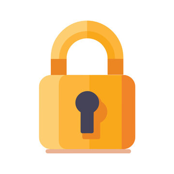 recommend clip art: Flat design illustration of a yellow padlock symbolizing security and protection.