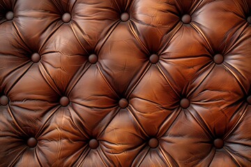 Elegant Brown Leather Upholstery with Quilted Design