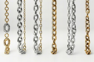 Elegant Collection of Gold and Silver Chains for Jewelry Design