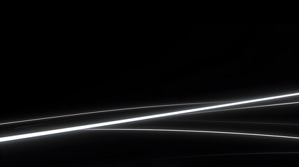 Fototapeta premium Glowing white Neon Lights in the Dark. Elegant Background with Copy Space