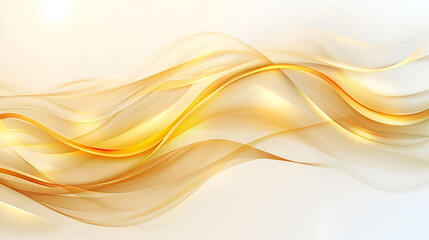 Gold and white abstract wave on white background
