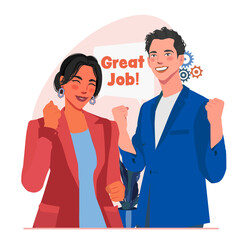 business-man-woman-doing-great-job-in-flat-illustration