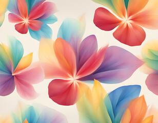 Close-up image view of multicolored petals flying