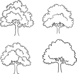 Naklejka premium Delightful Trees coloring page illustration Tree coloring page for kids, coloring book