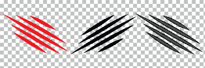 Obraz premium Animal Claw scratches icons set vector. 