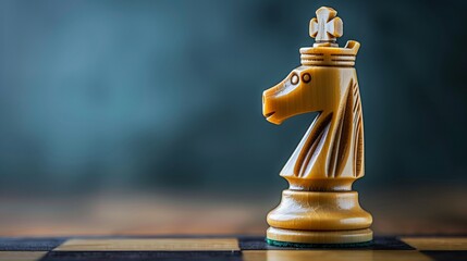 Sharp image of an ivory chess piece, centered with copy space for educational and strategic game marketing