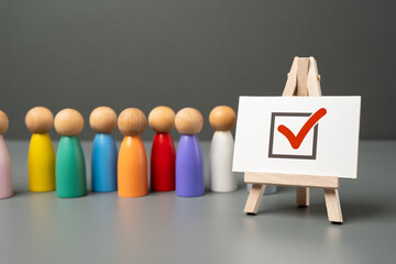 Election Day. Queue for the elections. Leave your vote. Survey. Referendum. Democracy and public...