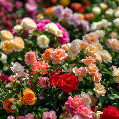 Bright pretty flower arrangement in  summer meadow