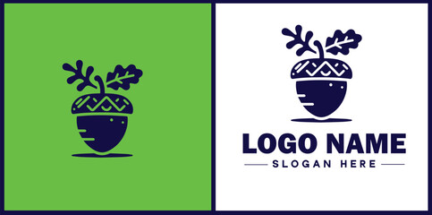 acorn icon Oak nut Acorn nut Acorn seed flat logo sign symbol editable vector