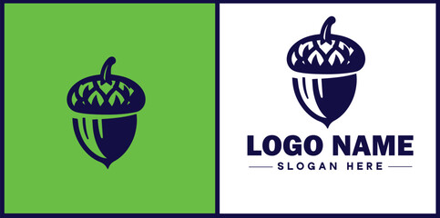 acorn icon Oak nut Acorn nut Acorn seed flat logo sign symbol editable vector