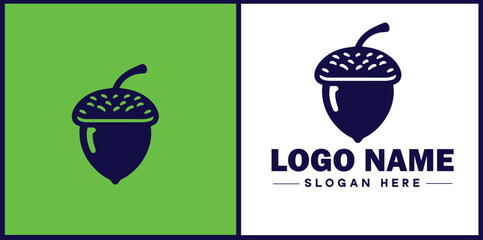 acorn icon Oak nut Acorn nut Acorn seed flat logo sign symbol editable vector