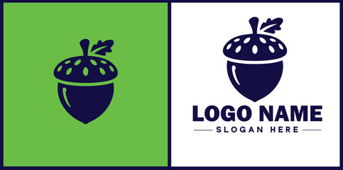 acorn icon Oak nut Acorn nut Acorn seed flat logo sign symbol editable vector