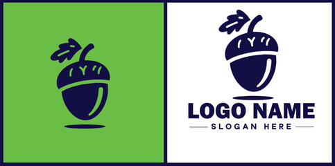 acorn icon Oak nut Acorn nut Acorn seed flat logo sign symbol editable vector