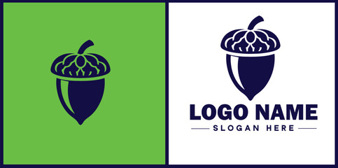 acorn icon Oak nut Acorn nut Acorn seed flat logo sign symbol editable vector