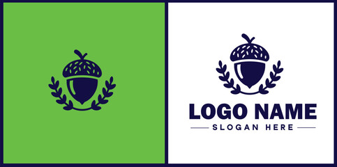 acorn icon Oak nut Acorn nut Acorn seed flat logo sign symbol editable vector