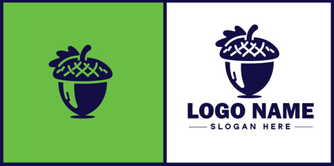 acorn icon Oak nut Acorn nut Acorn seed flat logo sign symbol editable vector