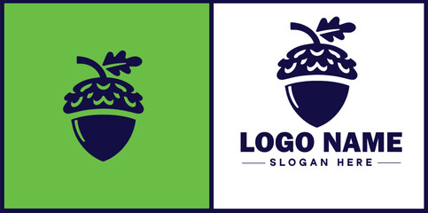 Fototapeta premium acorn icon Oak nut Acorn nut Acorn seed flat logo sign symbol editable vector