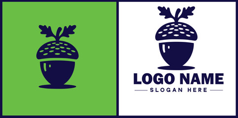 acorn icon Oak nut Acorn nut Acorn seed flat logo sign symbol editable vector