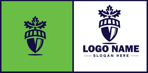 acorn icon Oak nut Acorn nut Acorn seed flat logo sign symbol editable vector © sahadul