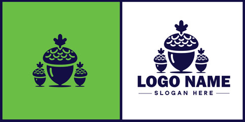 acorn icon Oak nut Acorn nut Acorn seed flat logo sign symbol editable vector