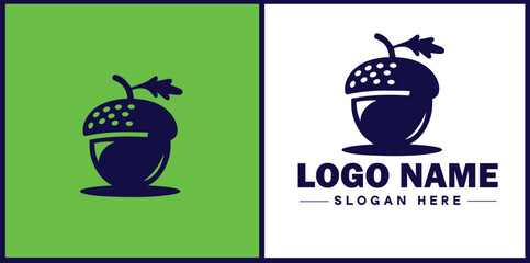 acorn icon Oak nut Acorn nut Acorn seed flat logo sign symbol editable vector