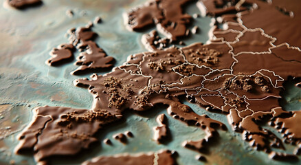 a view of Europe made of chocolate 