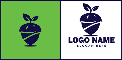 acorn icon Oak nut Acorn nut Acorn seed flat logo sign symbol editable vector