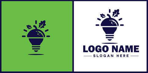 acorn icon Oak nut Acorn nut Acorn seed flat logo sign symbol editable vector