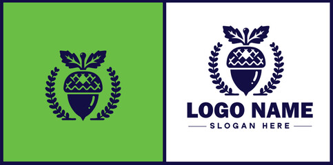 acorn icon Oak nut Acorn nut Acorn seed flat logo sign symbol editable vector