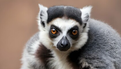 Naklejka premium A Lemur With Its Fur Fluffed Up Trying To Appear