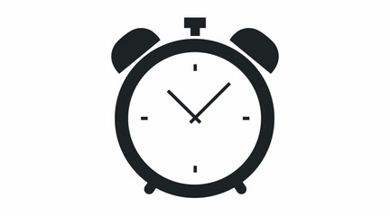 Alarm Clock Icon. Vector isolated black and white editable illustration
