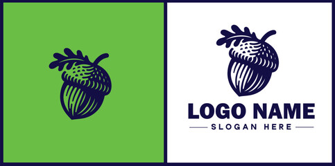 acorn icon Oak nut Acorn nut Acorn seed flat logo sign symbol editable vector