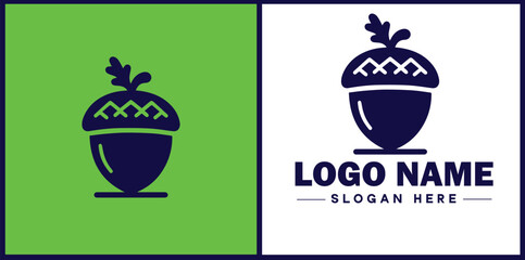 acorn icon Oak nut Acorn nut Acorn seed flat logo sign symbol editable vector