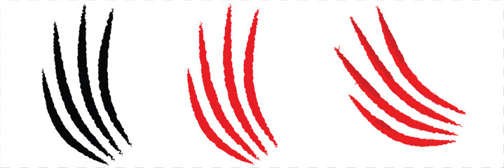 Animal Claw scratches icons set vector. Claws silhouette, claw marks. Eps 10.