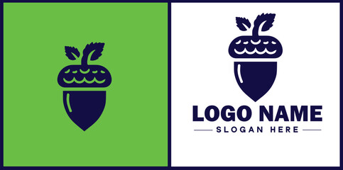 acorn icon Oak nut Acorn nut Acorn seed flat logo sign symbol editable vector