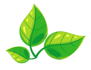 Green plant leaves isolated set. Vector graphic design element illustration