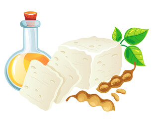 Different soy product food isolated set. Vector flat graphic design cartoon illustration	
