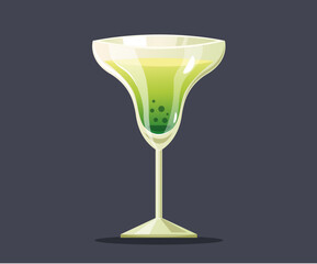 Alcohol wine cocktail full half empty glass concept. Vector flat graphic design illustration	
