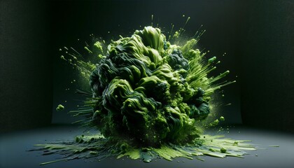 Organic Green Texture Explosion on Center Stage
