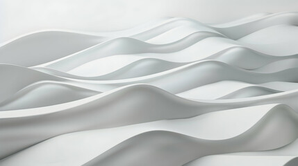 Obraz premium White abstract wavy background. 3d rendering, 3d illustration.