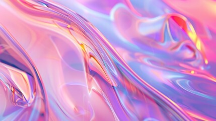Abstract Holographic iridescent rainbow Y2K fluid background. Liquid gradient waves surface futuristic texture. Mental health holo modern aesthetic. Trendy  Brutalism
