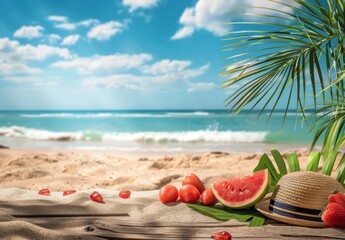 Summer theme business background ideas for sale, realistic photo , high resolution , generated with ai