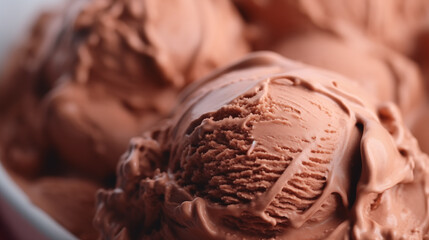 chocolate ice cream scoop background. Ice-cream texture
