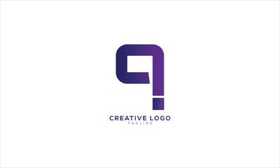 QI IQ Abstract initial monogram letter alphabet logo design