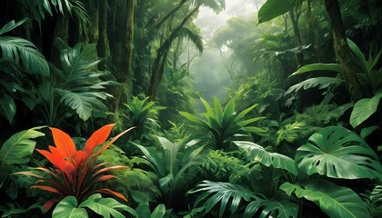 vibrant tropical foliage in a dense jungle lush upscaled 4 1